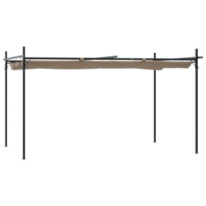 Pérgola com toldo retrátil 395x292x230 cm cor cinza-acastanhado H