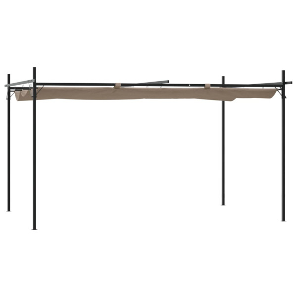 Pérgola com toldo retrátil 395x292x230 cm cor cinza-acastanhado M 2