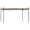 Pérgola con cubierta retráctil gris taupe 395x292x230 cm 2