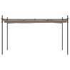 Pérgola con cubierta retráctil gris taupe 395x292x230 cm 3