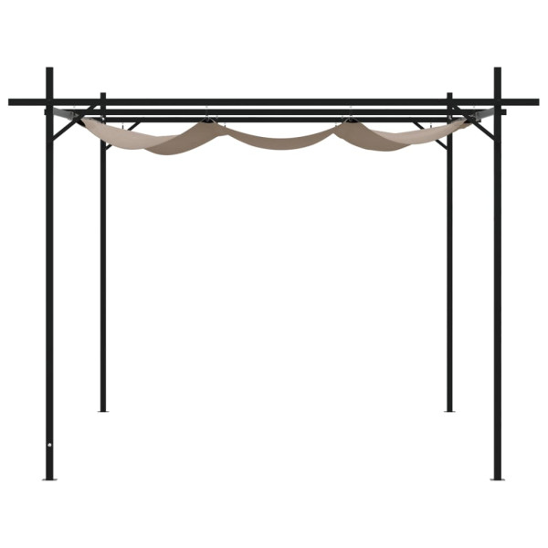 Pérgola con cubierta retráctil gris taupe 395x292x230 cm M 4