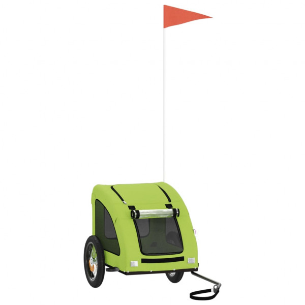 Remolque de bicicleta para perros hierro y tela Oxford verde M 2