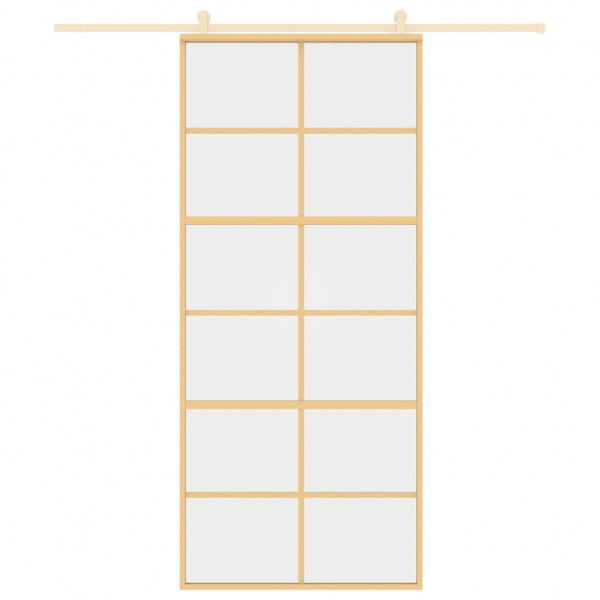 Porta deslizante 90x205 cm vidro ESG/alumínio dourado M 3