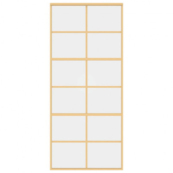 Puerta corredera dorada de vidrio ESG transparente y aluminio M 4