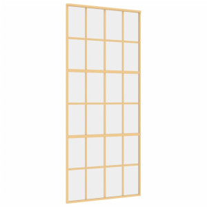 Puerta corredera dorada de vidrio ESG transparente y aluminio H