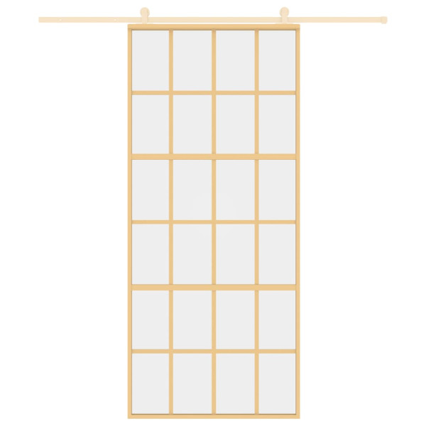 Porta deslizante 90x205 cm vidro ESG/alumínio dourado M 3
