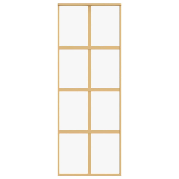 Puerta corredera dorada de vidrio ESG transparente y aluminio M 4