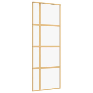 Puerta corredera dorada de vidrio ESG transparente y aluminio H