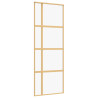 Puerta corredera dorada de vidrio ESG transparente y aluminio 2