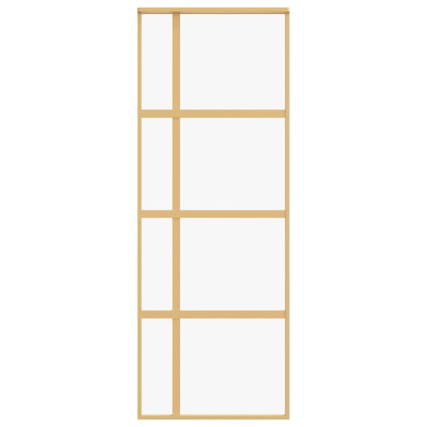Puerta corredera dorada de vidrio ESG transparente y aluminio M 4