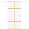 Puerta corredera dorada de vidrio ESG transparente y aluminio 3