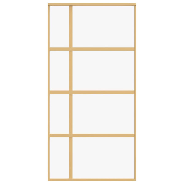 Puerta corredera dorada de vidrio ESG transparente y aluminio M 4