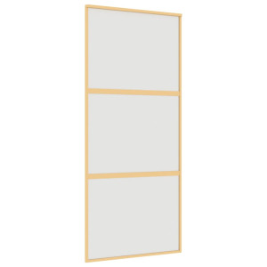 Porta deslizante 90x205 cm vidro ESG fosco/alumínio dourado H