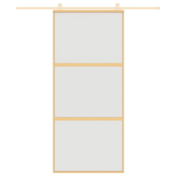 Porta deslizante 90x205 cm vidro ESG fosco/alumínio dourado M 3
