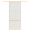 Porta deslizante 90x205 cm vidro ESG fosco/alumínio dourado 3