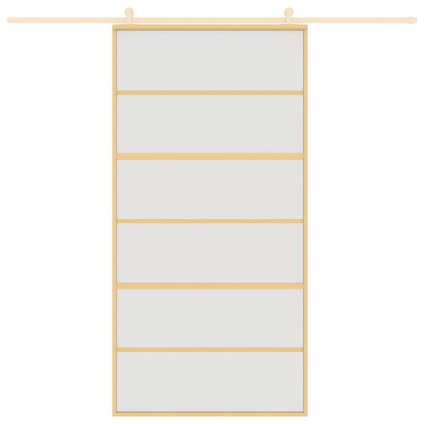 Porta deslizante 102.5x205 cm vidro ESG fosco/alumínio dourado M 3