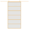 Porta deslizante 102.5x205 cm vidro ESG fosco/alumínio dourado 3