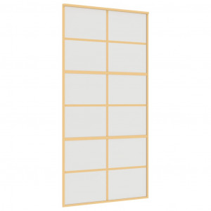 Puerta corredera dorada de vidrio ESG esmerilado y aluminio H