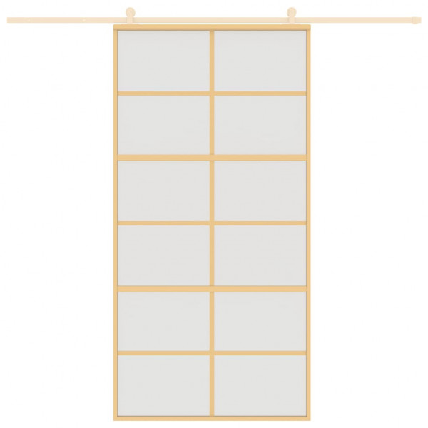 Porta deslizante 102.5x205 cm vidro ESG fosco/alumínio dourado M 3