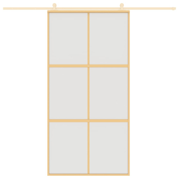 Puerta corredera dorada de vidrio ESG esmerilado y aluminio M 3