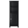 Mueble de baño BERG madera maciza de pino negro 40x34x110 cm 3