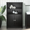 Mueble de baño BERG madera maciza de pino negro 69.5x34x110 cm 1