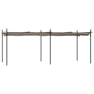 Pérgola com toldo retrátil 589x292x230 cm cor cinza-acastanhado H