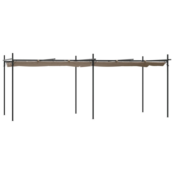 Pérgola con cubierta retráctil gris taupe 589x292x230 cm M 2