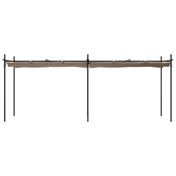 Pérgola com toldo retrátil 589x292x230 cm cor cinza-acastanhado M 3