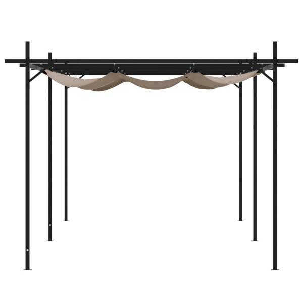 Pérgola con cubierta retráctil gris taupe 589x292x230 cm M 4