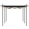 Pérgola con cubierta retráctil gris taupe 589x292x230 cm 4