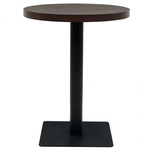 Mesa de bar bistró MDF y acero redonda fresno oscuro 60x75 cm M 3