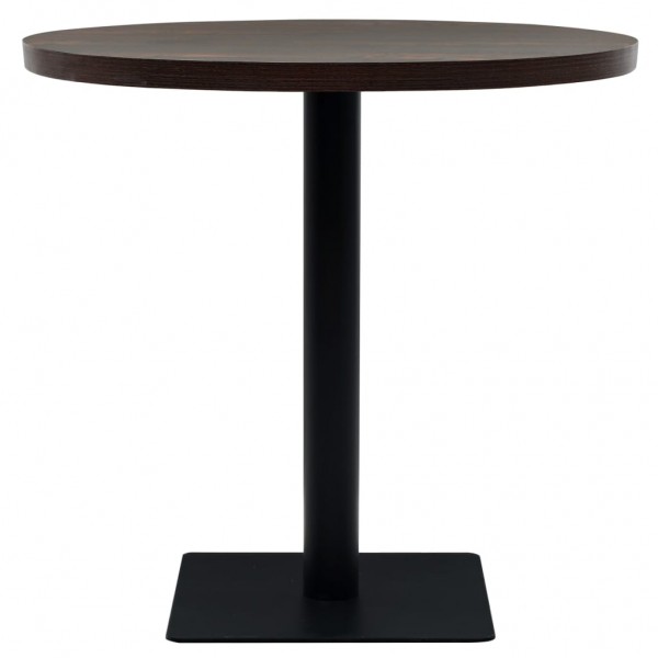 Mesa de bar bistró MDF y acero redonda fresno oscuro 80x75 cm M 3