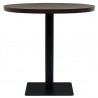 Mesa de bar bistró MDF y acero redonda fresno oscuro 80x75 cm 3