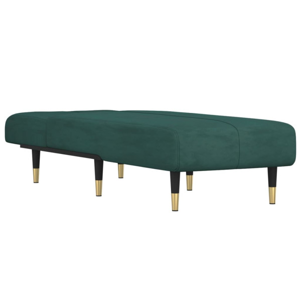 Chaise longue veludo verde-escuro M 3