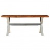 Mesa de comedor madera maciza acabado de sheesham 180x90x76 cm 2