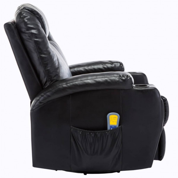 Sillón de masaje mecedora de cuero sintético negro M 3