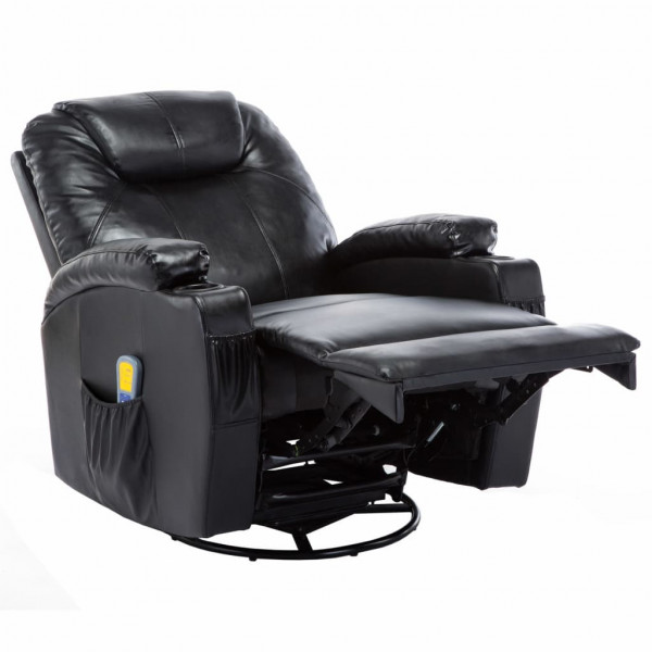 Cadeira de massagem reclinável couro artificial preto M 5