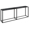Mesa consola vidrio templado mármol negro 200x35x75.5 cm 2