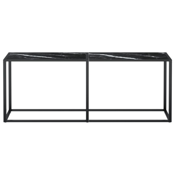 Mesa consola vidrio templado mármol negro 200x35x75.5 cm M 3
