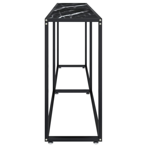 Mesa consola mármore preto 200x35x75.5 cm vidro temperado M 4