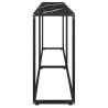 Mesa consola vidrio templado mármol negro 200x35x75.5 cm 4