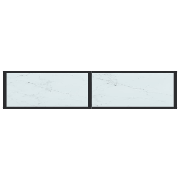 Mesa consola mármore branco 160x35x75.5 cm vidro temperado M 5