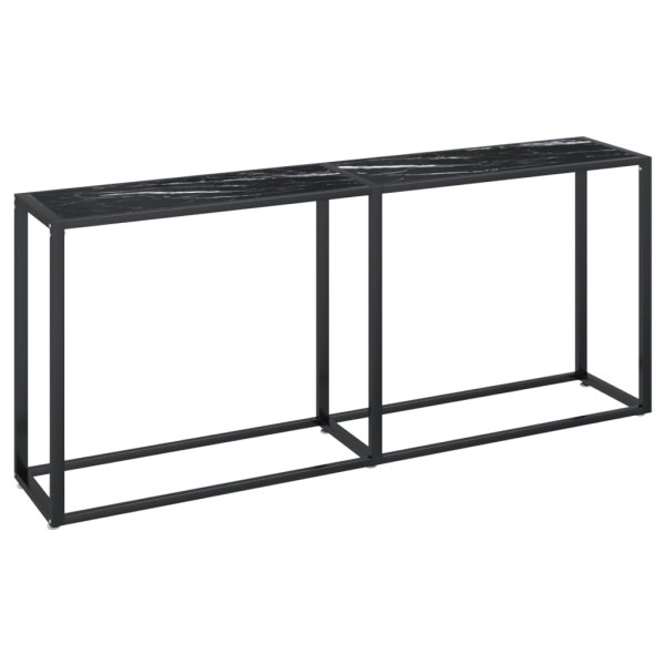 Mesa consola vidrio templado mármol negro 180x35x75.5 cm M 2