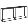 Mesa consola vidrio templado mármol negro 180x35x75.5 cm 2