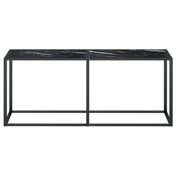 Mesa consola vidrio templado mármol negro 180x35x75.5 cm M 3