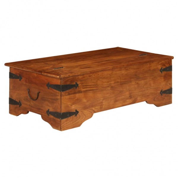 Mesa de centro madera maciza acacia acabado miel 110x55x35 cm D
