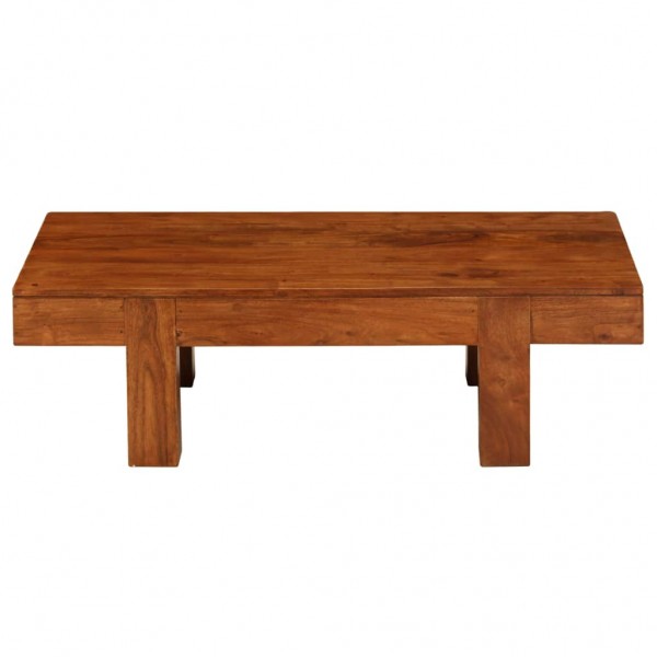 Mesa de centro madera maciza acacia acabado miel 100x50x30 cm M 3