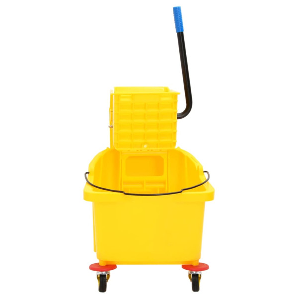 Cubo para fregona con escurridor y ruedas PP amarillo 36 L M 2