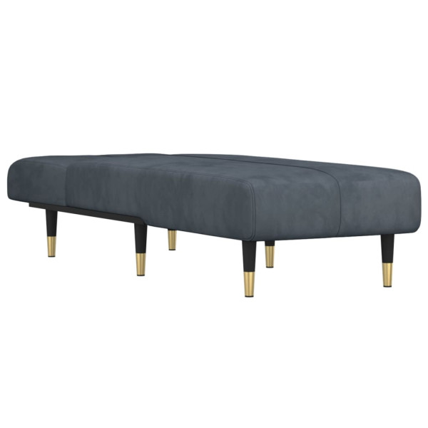 Chaise longue veludo cinzento-escuro M 3